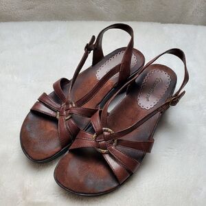 Bare Trap Brown Leather Sandals.  Size 9.5